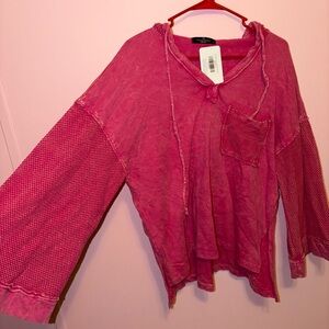 NWT Pink Boutique Long Sleeve Hooded Top